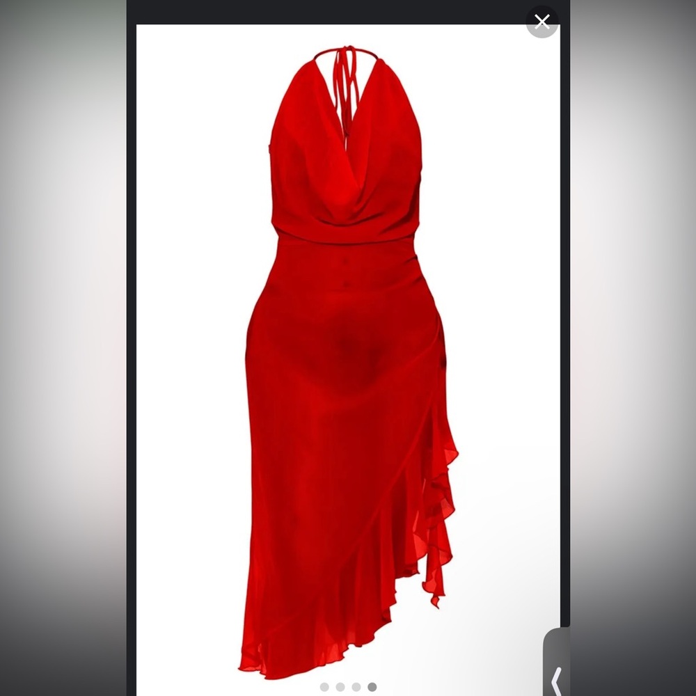 Cowl neck chiffon dress